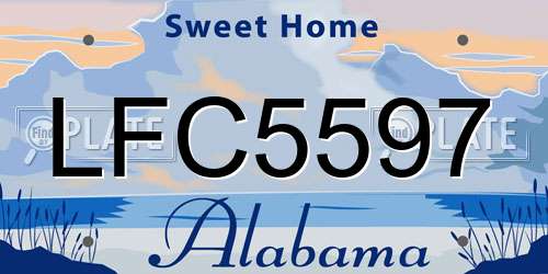 LFC5597 Alabama License Plate