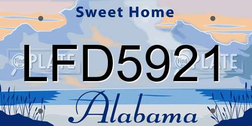 LFD5921 Alabama License Plate