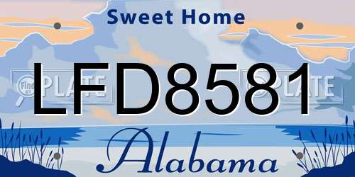 LFD8581 Alabama License Plate