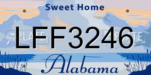 LFF3246 Alabama License Plate