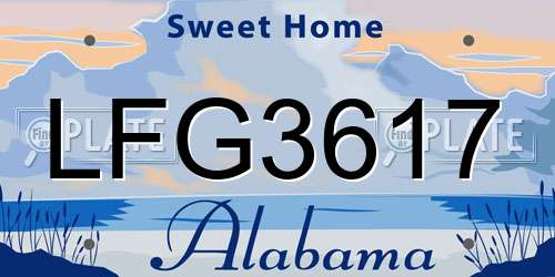 LFG3617 Alabama License Plate