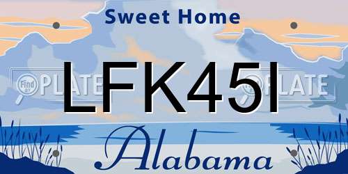 LFK45I Alabama License Plate