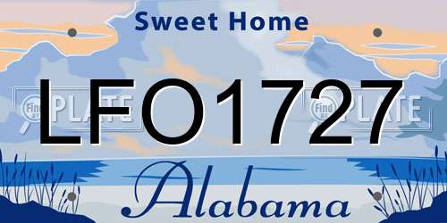 LFO1727 Alabama License Plate