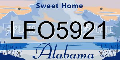 LFO5921 Alabama License Plate