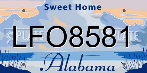 LFO8581 Alabama License Plate