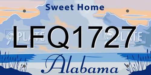 LFQ1727 Alabama License Plate