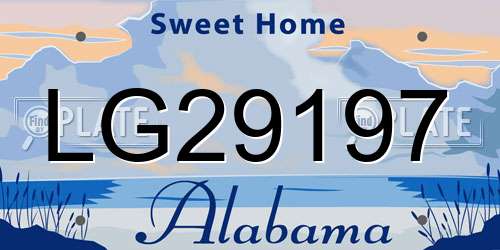 LG29197 Alabama License Plate