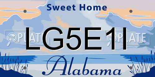 LG5E1I Alabama License Plate