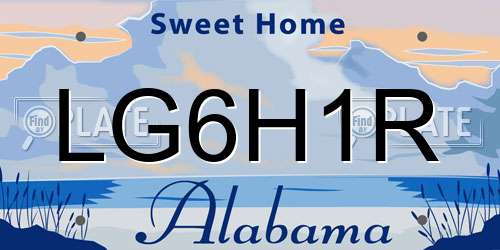 LG6H1R Alabama License Plate
