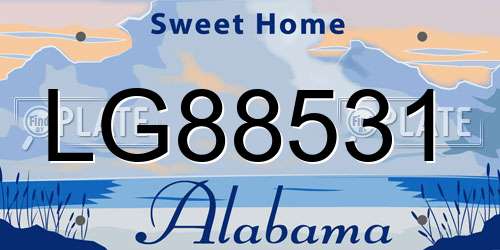 LG88531 Alabama License Plate