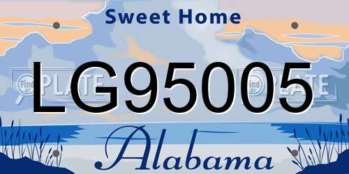 LG95005 Alabama License Plate