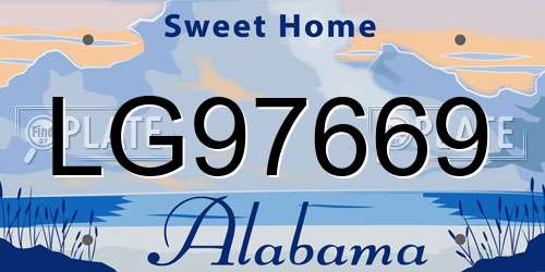 LG97669 Alabama License Plate