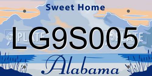 LG9S005 Alabama License Plate
