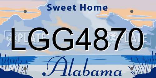 LGG4870 Alabama License Plate