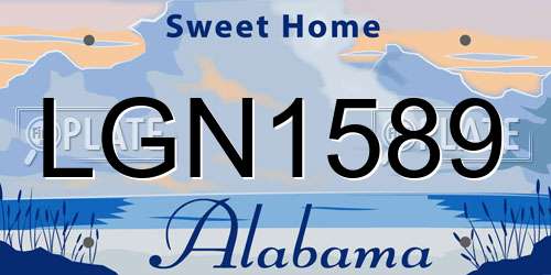LGN1589 Alabama License Plate