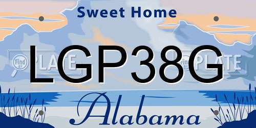 LGP38G Alabama License Plate