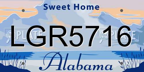 LGR5716 Alabama License Plate