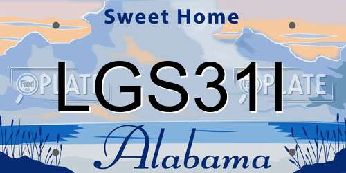 LGS31I Alabama License Plate