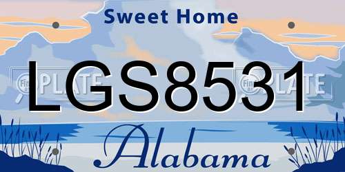 LGS8531 Alabama License Plate