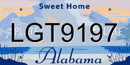 LGT9197 Alabama License Plate