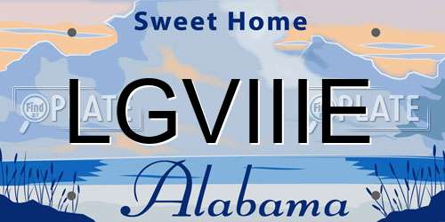 LGVIIIE Alabama License Plate
