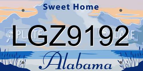 LGZ9192 Alabama License Plate