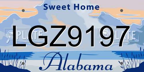 LGZ9197 Alabama License Plate
