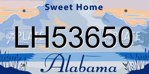 LH53650 Alabama License Plate