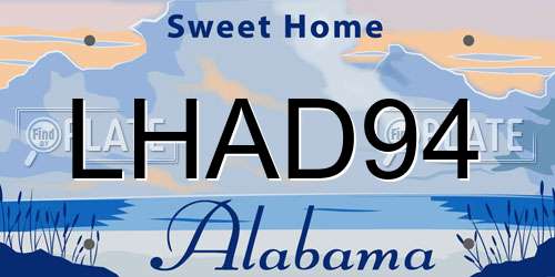 LHAD94 Alabama License Plate