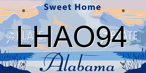 LHAO94 Alabama License Plate