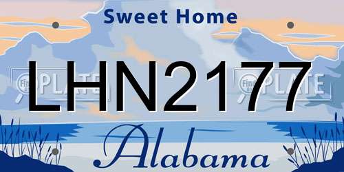 LHN2177 Alabama License Plate