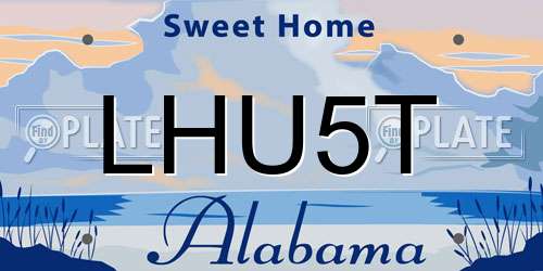LHU5T Alabama License Plate