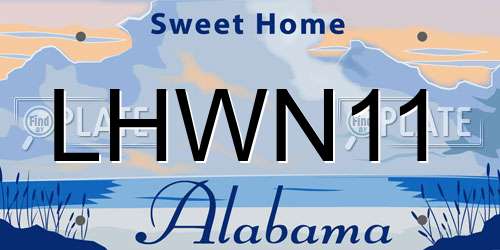 LHWN11 Alabama License Plate