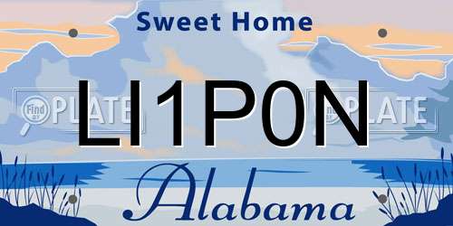 LI1P0N Alabama License Plate