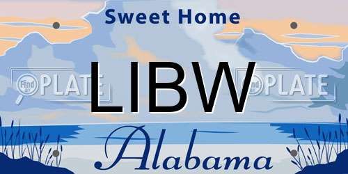 LIBW Alabama License Plate