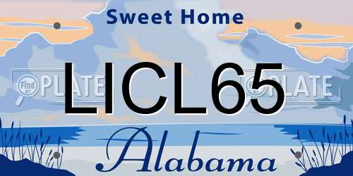 LICL65 Alabama License Plate
