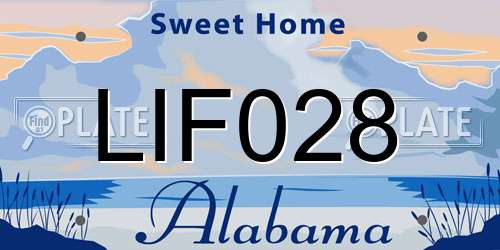 LIF028 Alabama License Plate