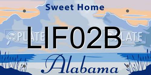 LIF02B Alabama License Plate