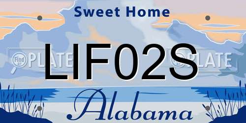 LIF02S Alabama License Plate