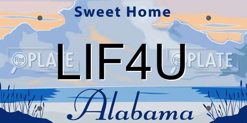 LIF4U Alabama License Plate