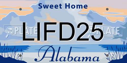 LIFD25 Alabama License Plate