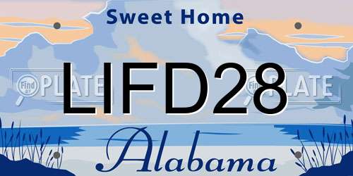 LIFD28 Alabama License Plate