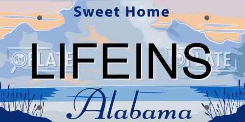 LIFEINS Alabama License Plate
