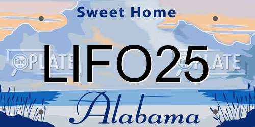 LIFO25 Alabama License Plate