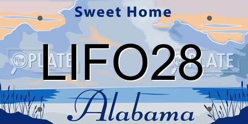LIFO28 Alabama License Plate