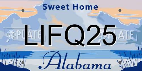 LIFQ25 Alabama License Plate
