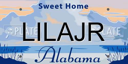 LILAJR Alabama License Plate