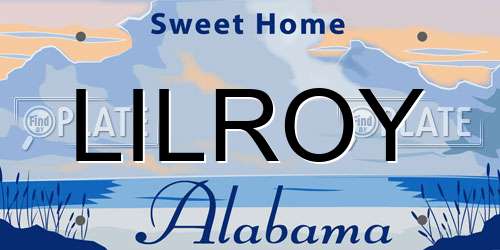 LILROY Alabama License Plate