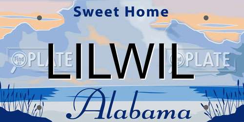 LILWIL Alabama License Plate