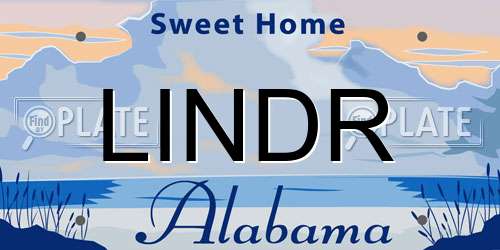 LINDR Alabama License Plate